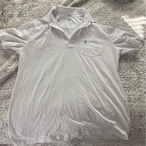 Men’s Johnnie-O Polo Dress Short / Short Sleeve / White / Button-Up / Large